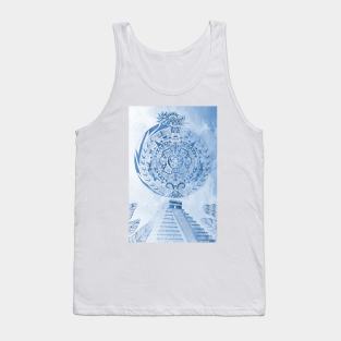 white dragon quetzalcoatl in mexican calendar pyramid teotihuacan Tank Top